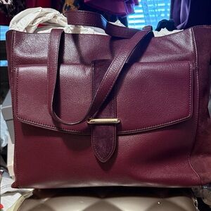 Kate Spade Elegant Burgundy large Leather Tote Bag